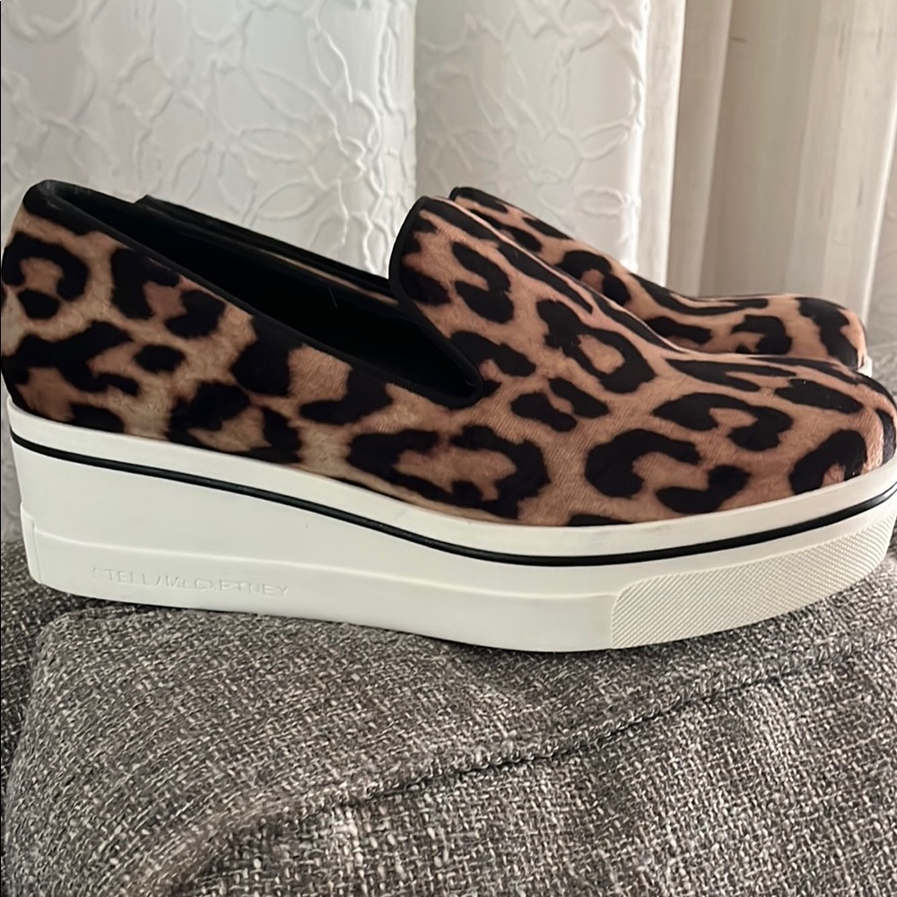 Stella McCartney Brown and Black Leopard Print Flats